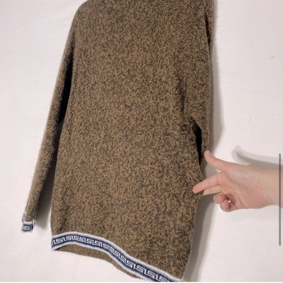 Brown Soft Alpaca Knit Crew Neck Pullover Sweater S - Picture 8 of 11